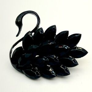 Elegant Black Swan Brooch
